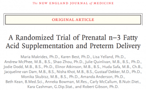 A Randomized Trial of Prenatal n−3 Fatty Acid Supplementation and Preterm Delivery