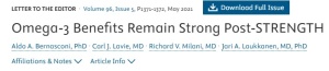 Omega-3 Benefits Remain Strong Post-STRENGTH