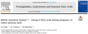 ISSFAL statement number 7 - Omega-3 fatty acids during pregnancy to reduce preterm birth