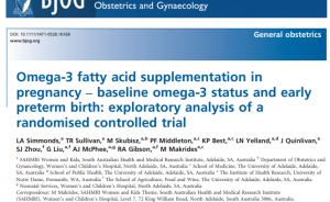 Omega-3 fatty acid supplementation in pregnancy-baseline omega-3 status and early preterm birth: exploratory analysis of a randomised controlled trial